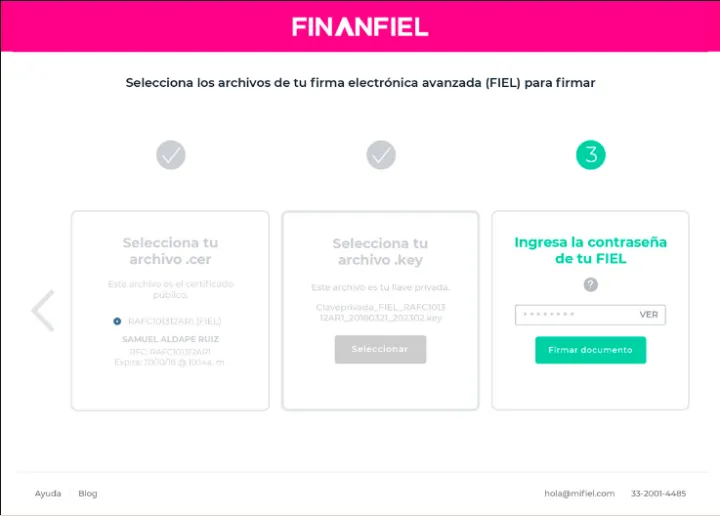 Captura Mifiel Electronic Signature