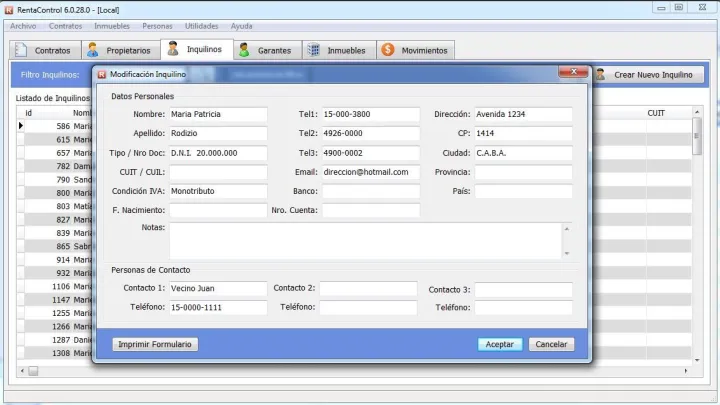 Captura RentaControl
