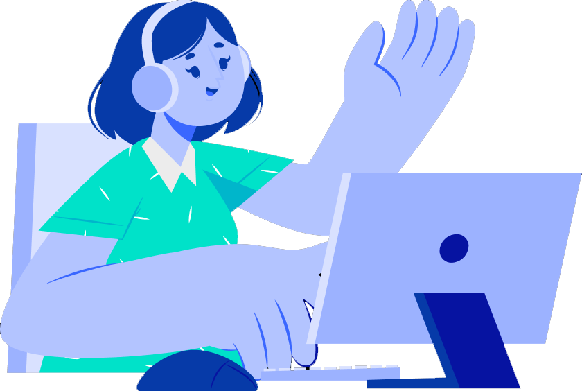 Chica en computadora