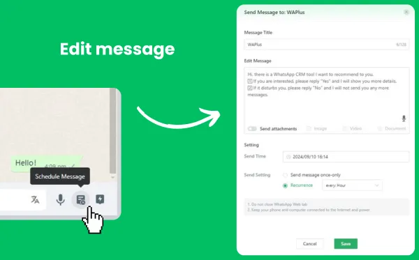 WhatsApp Schedule Message